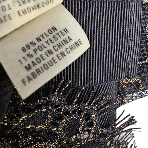 Nwot Elie Tahari Black/Gold Floral Lace Sleeveless Ruffled Accent Top - Picture 15 of 16